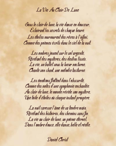 Le poème en image: La Vie Au Clair De Lune