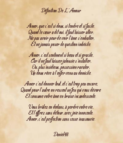 Le poème en image: Définition De L’amour