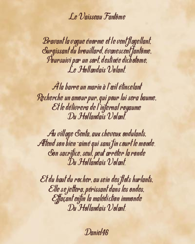 Le poème en image: Le Vaisseau Fantôme