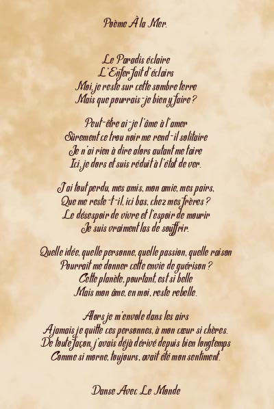 Le poème en image: Poème À La Mer.