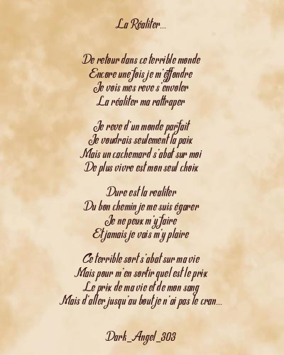 Le poème en image: La Réaliter…