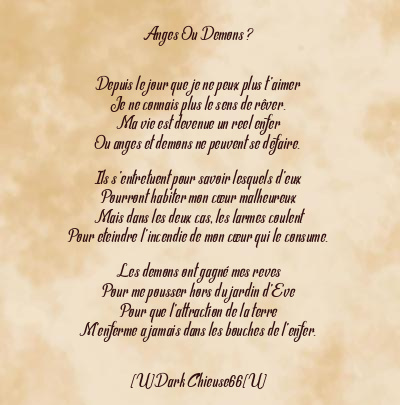 Le poème en image: Anges Ou Demons ?