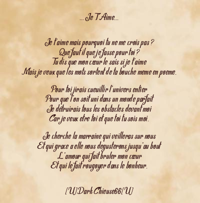 Le poème en image: … Je T’aime…