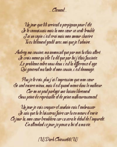 Le poème en image: … Clement…