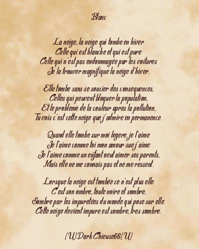Le poème en image: Blanc
