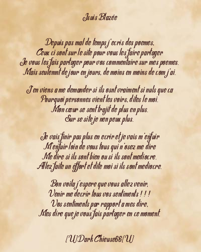 Le poème en image: Jsuis Blazée