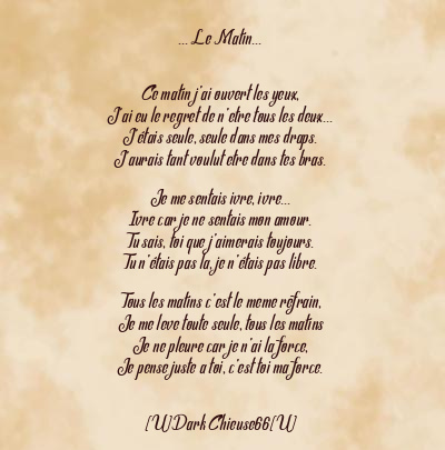 Le poème en image: … Le Matin…