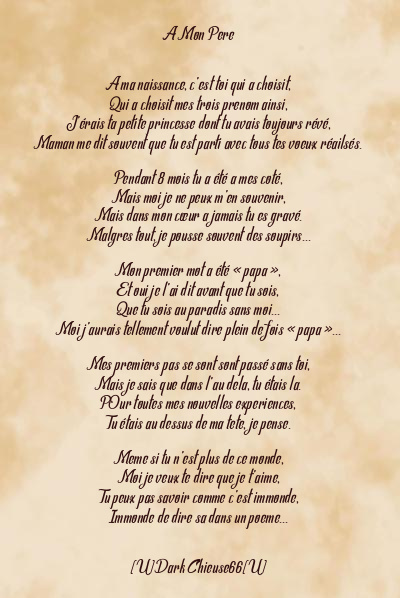 Le poème en image: A Mon Pere