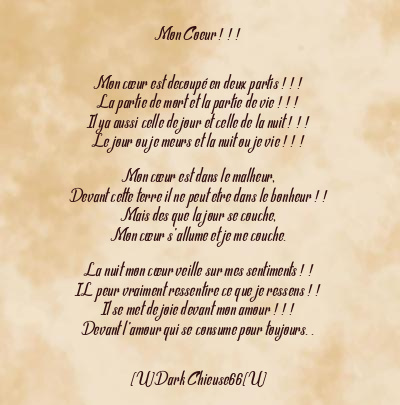 Le poème en image: Mon Coeur ! ! !