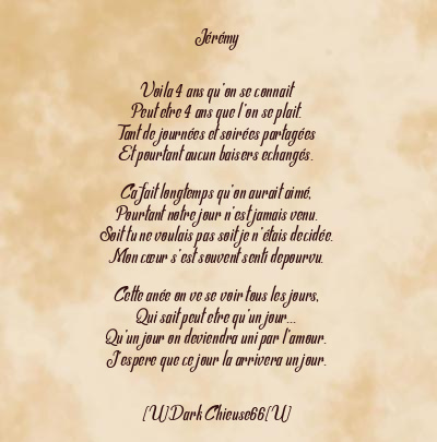 Le poème en image: Jérémy