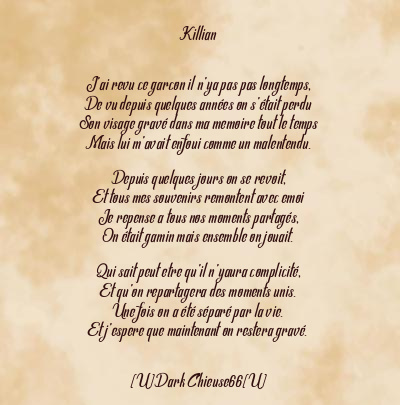 Le poème en image: Killian
