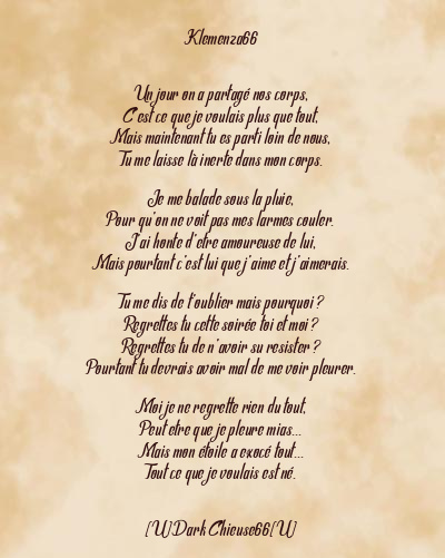 Le poème en image: Klemenza66