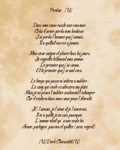 Le poème en image: … Perdue… (U)