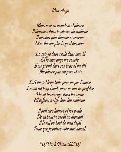 Le poème en image: Mon Ange
