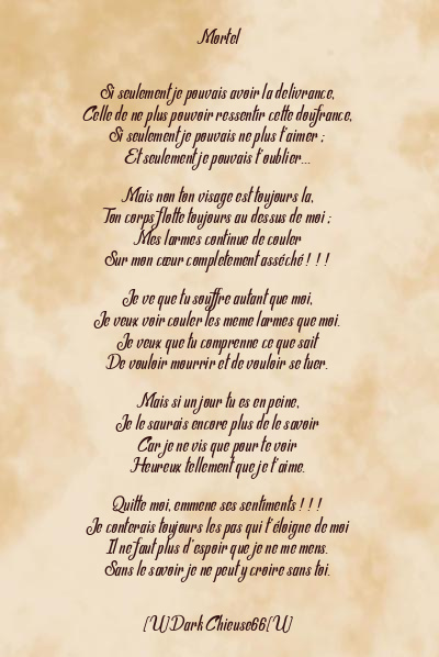 Le poème en image: Mortel