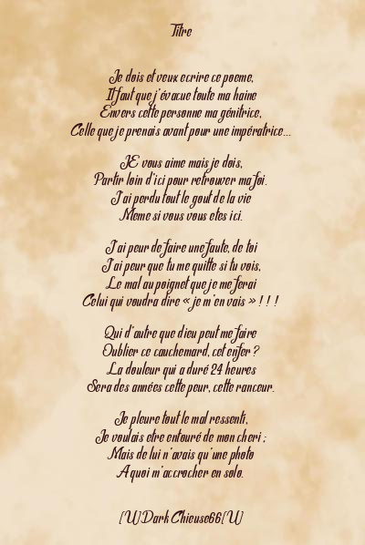 Le poème en image: Titre