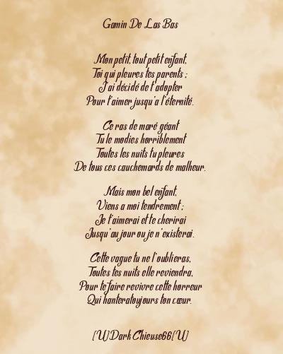 Le poème en image: Gamin De Las Bas