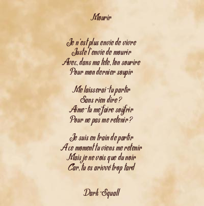 Le poème en image: Mourir