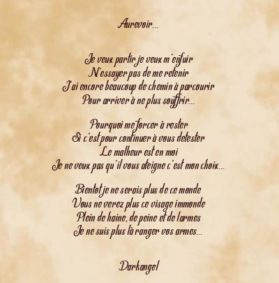 Le poème en image: Aurevoir…