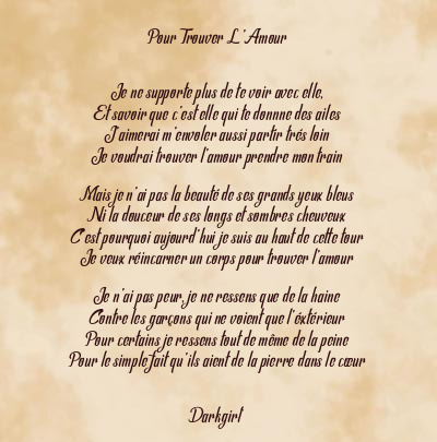 Le poème en image: Pour Trouver L’amour