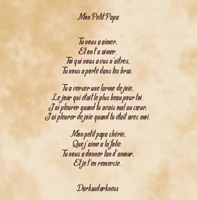 Le poème en image: Mon Petit Papa