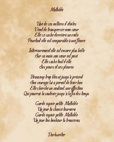 Le poème en image: Mathilde