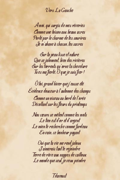 Le poème en image: Vers La Gauche
