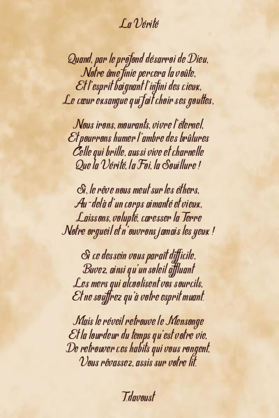 Le poème en image: La Vérité