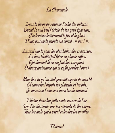 Le poème en image: La Charmante