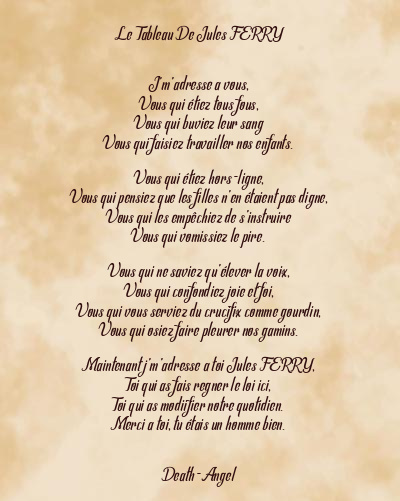 Le poème en image: Le Tableau De Jules Ferry