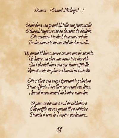 Le poème en image: Demain… (Sonnet Madrigal… )