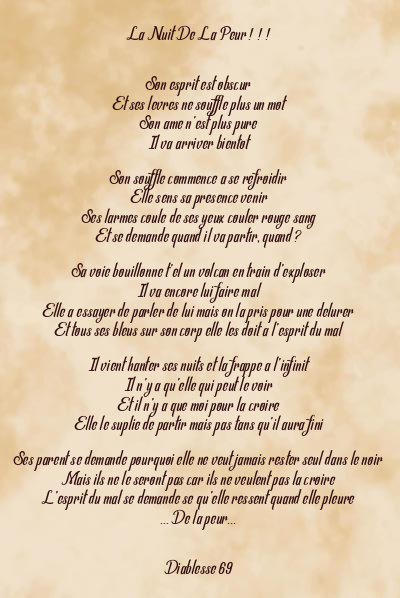 Le poème en image: La Nuit De La Peur ! ! !