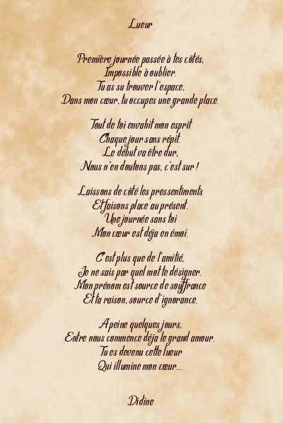 Le poème en image: Lueur
