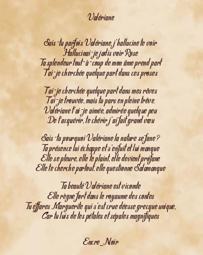 Le poème en image: Valériane