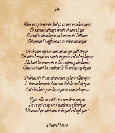 Le poème en image: Hic