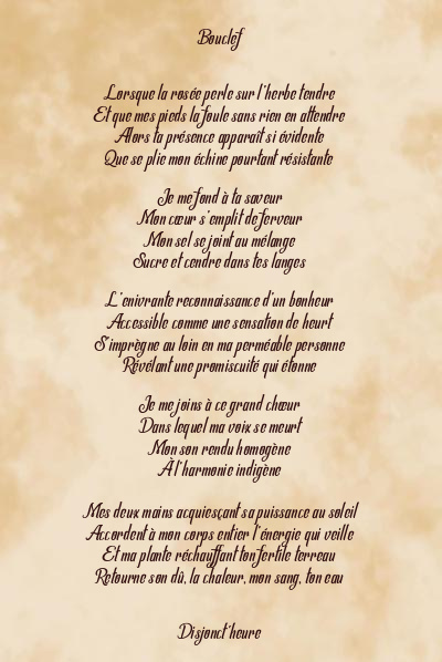 Le poème en image: Bouclef