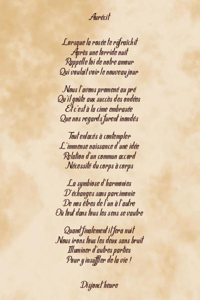 Le poème en image: Aurécit