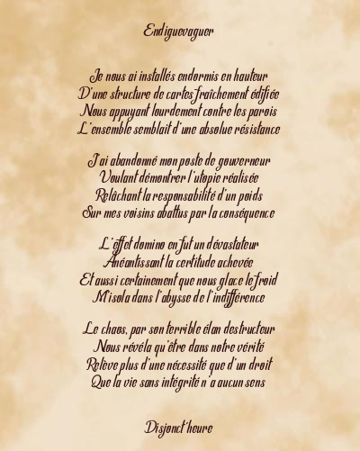 Le poème en image: Endiguevaguer
