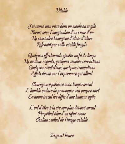 Le poème en image: Vitalile