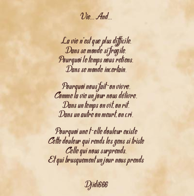 Le poème en image: Vie… And…