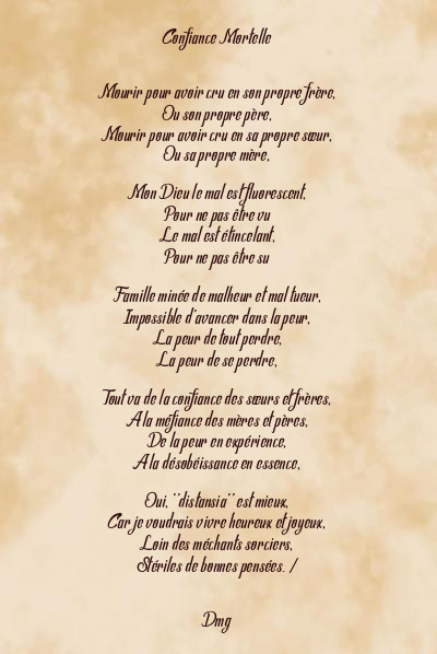 Le poème en image: Confiance Mortelle