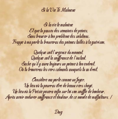 Le poème en image: Si La Vie Te Malmene