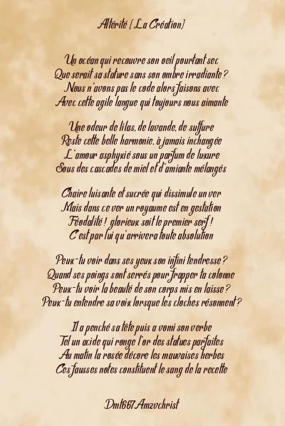 Le poème en image: Altérité (La Création)