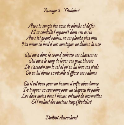 Le poème en image: Passage 3 - Féodalisé