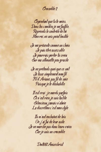 Le poème en image: Crocodile 2