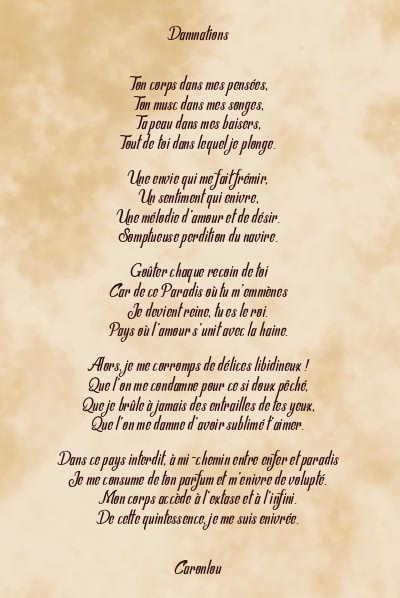 Le poème en image: Damnations