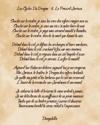 Le poème en image: Les Cycles Du Dragon - 6. Le Proscrit Jorinco,