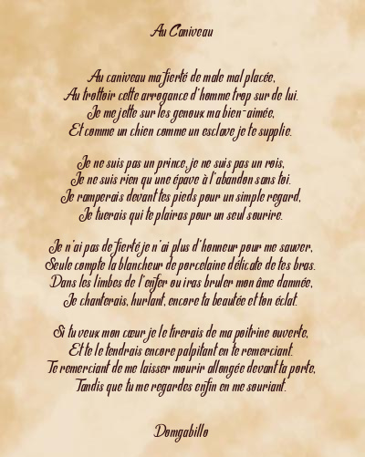 Le poème en image: Au Caniveau