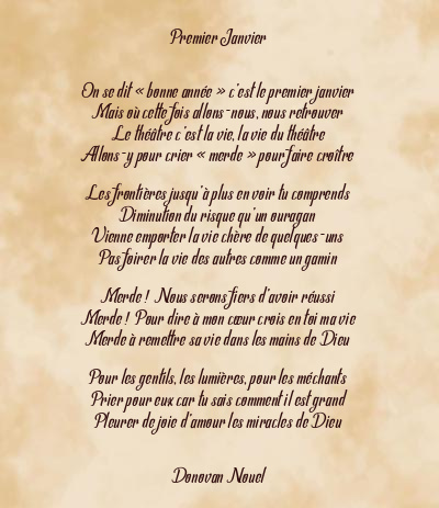 Le poème en image: Premier Janvier