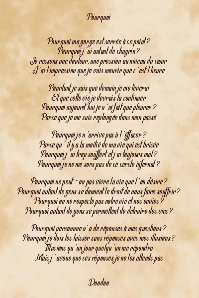 Le poème en image: Pourquoi